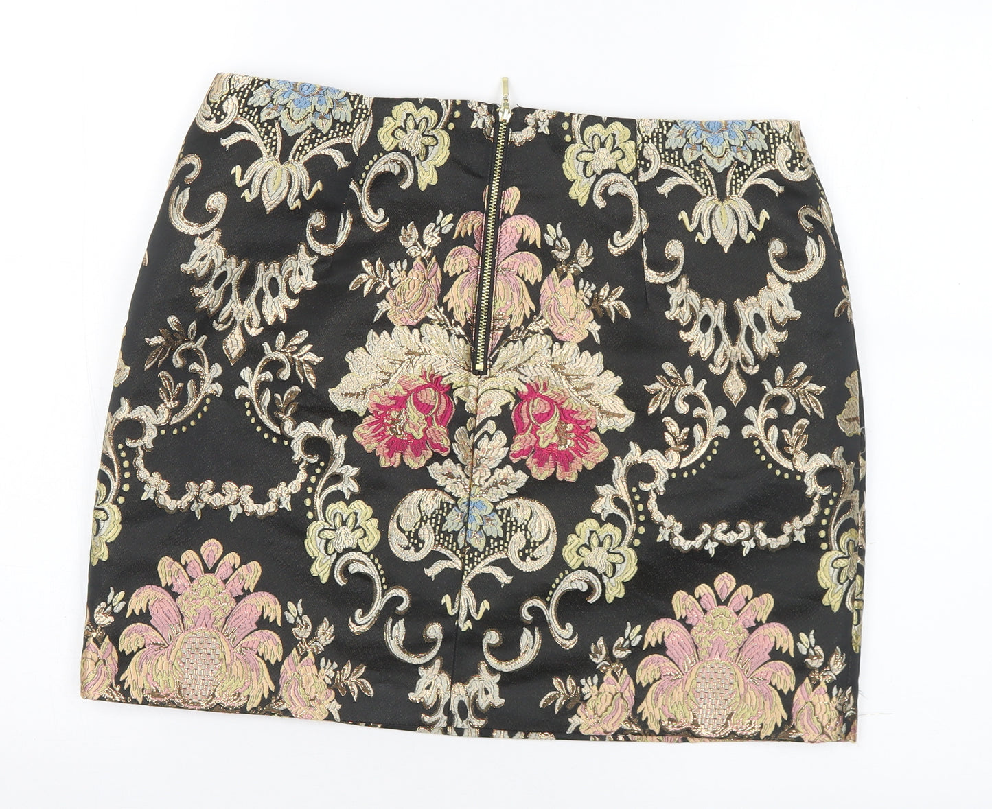 George Womens Multicoloured Floral Polyester A-Line Skirt Size 12 Zip