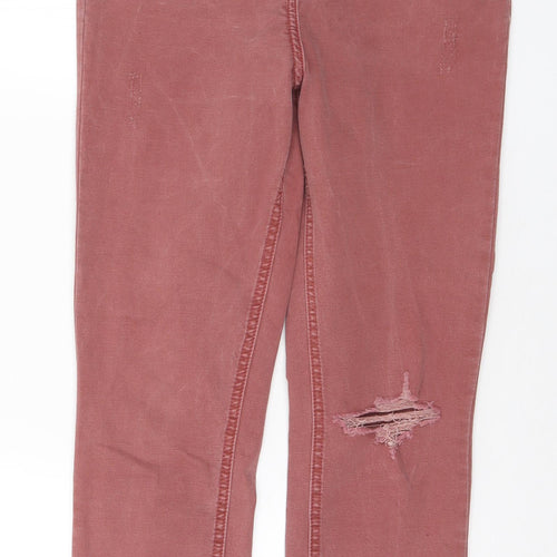 Denim Womens Red Cotton Skinny Jeans Size 10 L27 in Regular Button