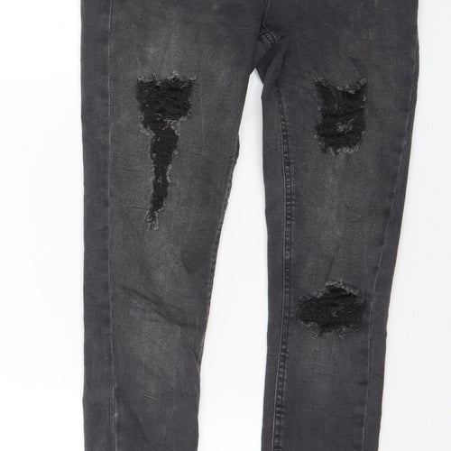 PARISIAN SIGNATURE Womens Black Cotton Skinny Jeans Size 6 L27 in Regular Button