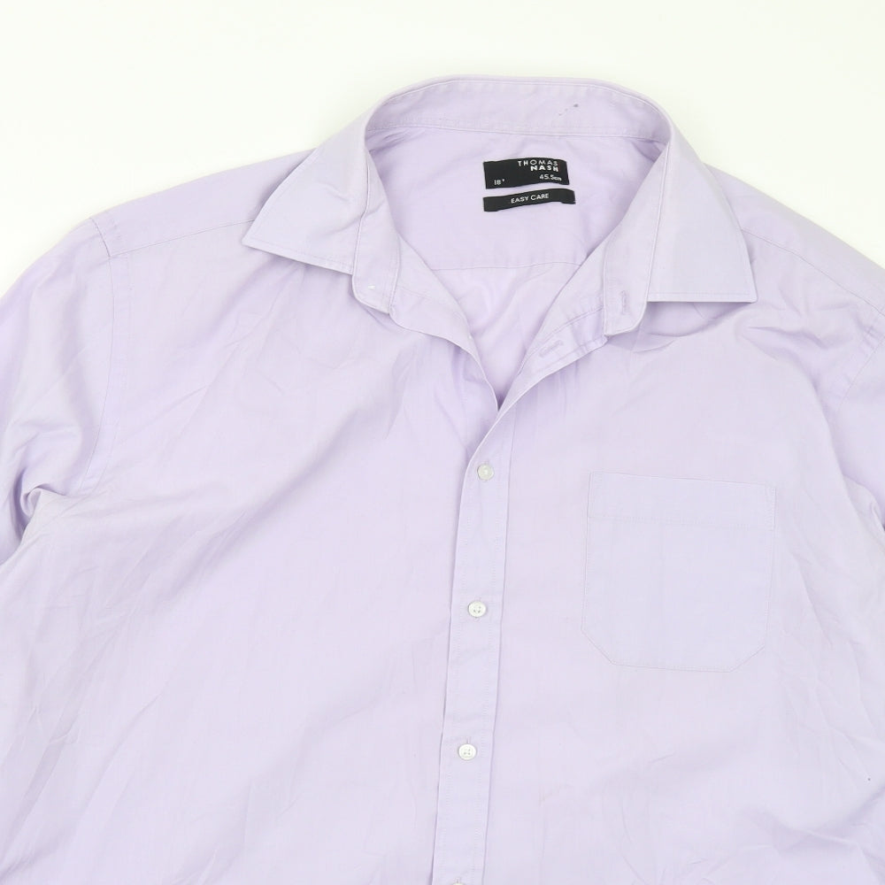 Debenhams Mens Purple Polyester Dress Shirt Size 18 Collared Button