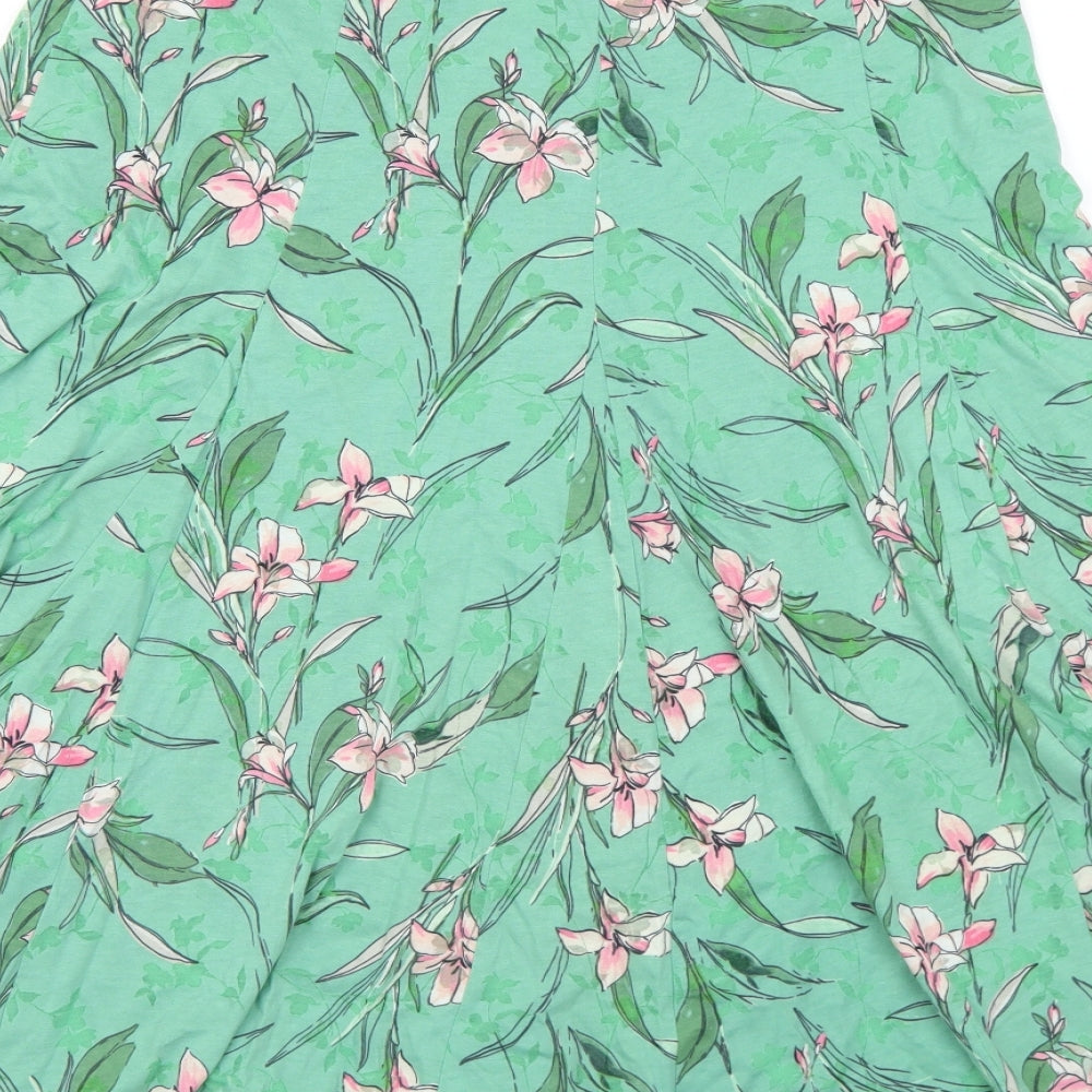 Marks and Spencer Womens Multicoloured Floral Cotton Flare Skirt Size 14