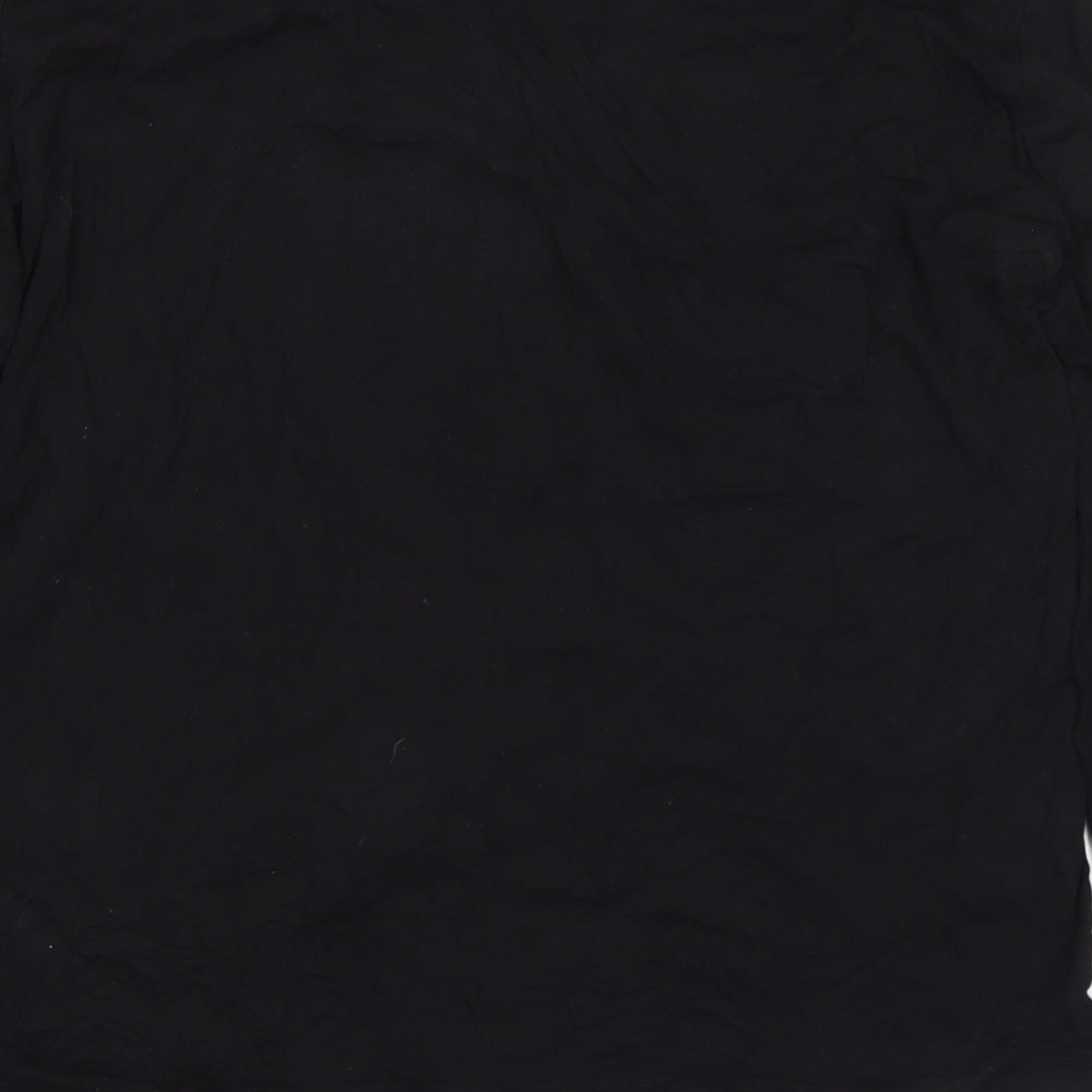 Elisa Cavaletti Womens Black Polyester Basic T-Shirt Size L Round Neck