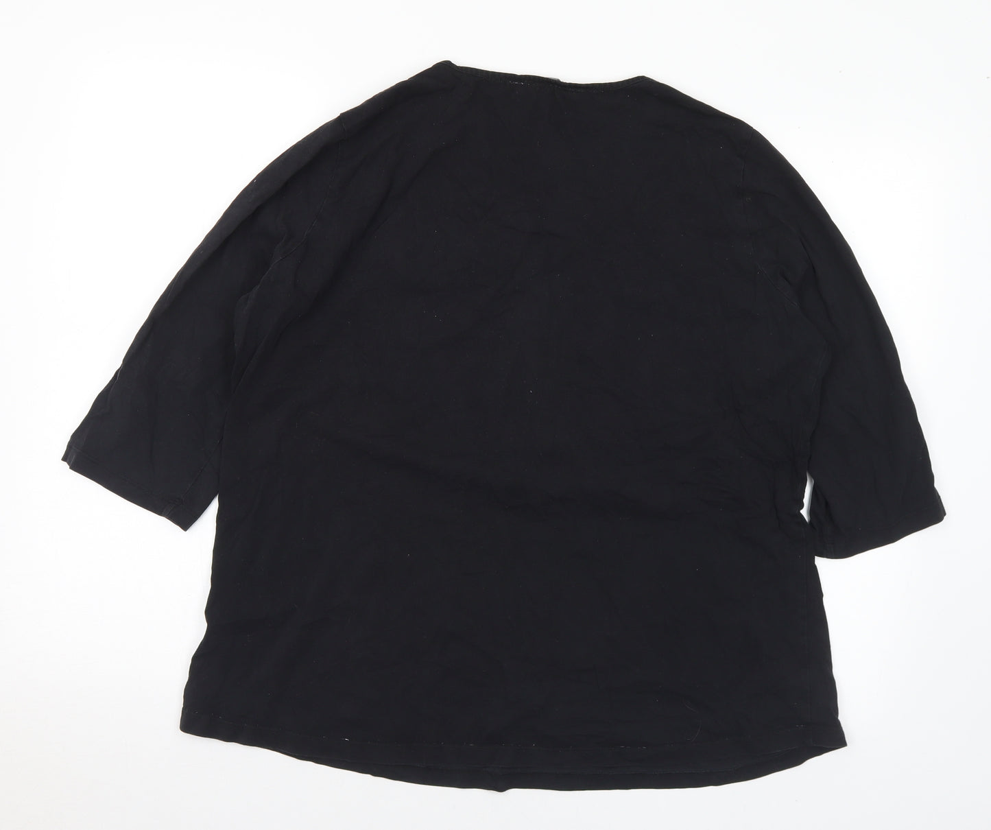Betty Barclay Womens Black Cotton Basic T-Shirt Size 20 Round Neck