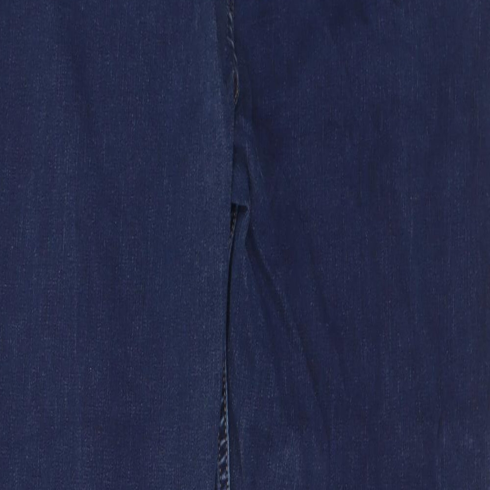 Marks and Spencer Womens Blue Cotton Straight Jeans Size 18 L30 in Regular Button