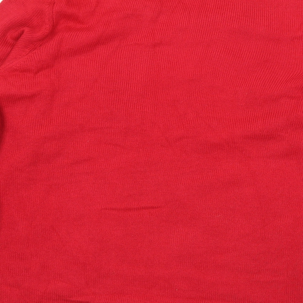 bonprix Womens Multicoloured Round Neck Acrylic Pullover Jumper Size L - Christmas