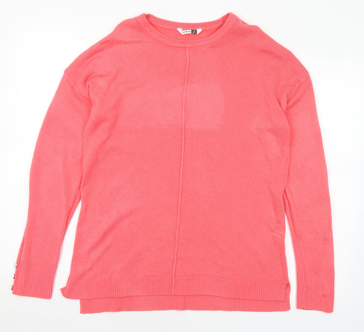 Pep&Co Womens Pink Round Neck Acrylic Pullover Jumper Size 14