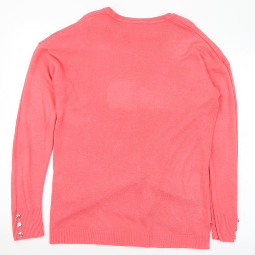 Pep&Co Womens Pink Round Neck Acrylic Pullover Jumper Size 14