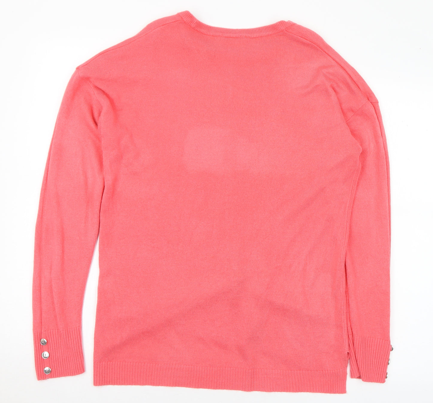 Pep&Co Womens Pink Round Neck Acrylic Pullover Jumper Size 14
