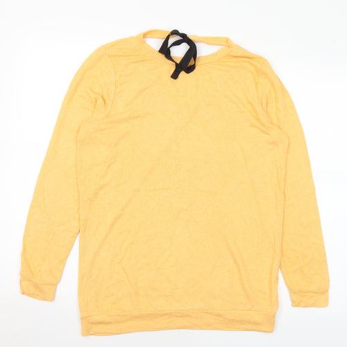 River Island Womens Orange V-Neck Viscose Pullover Jumper Size 10