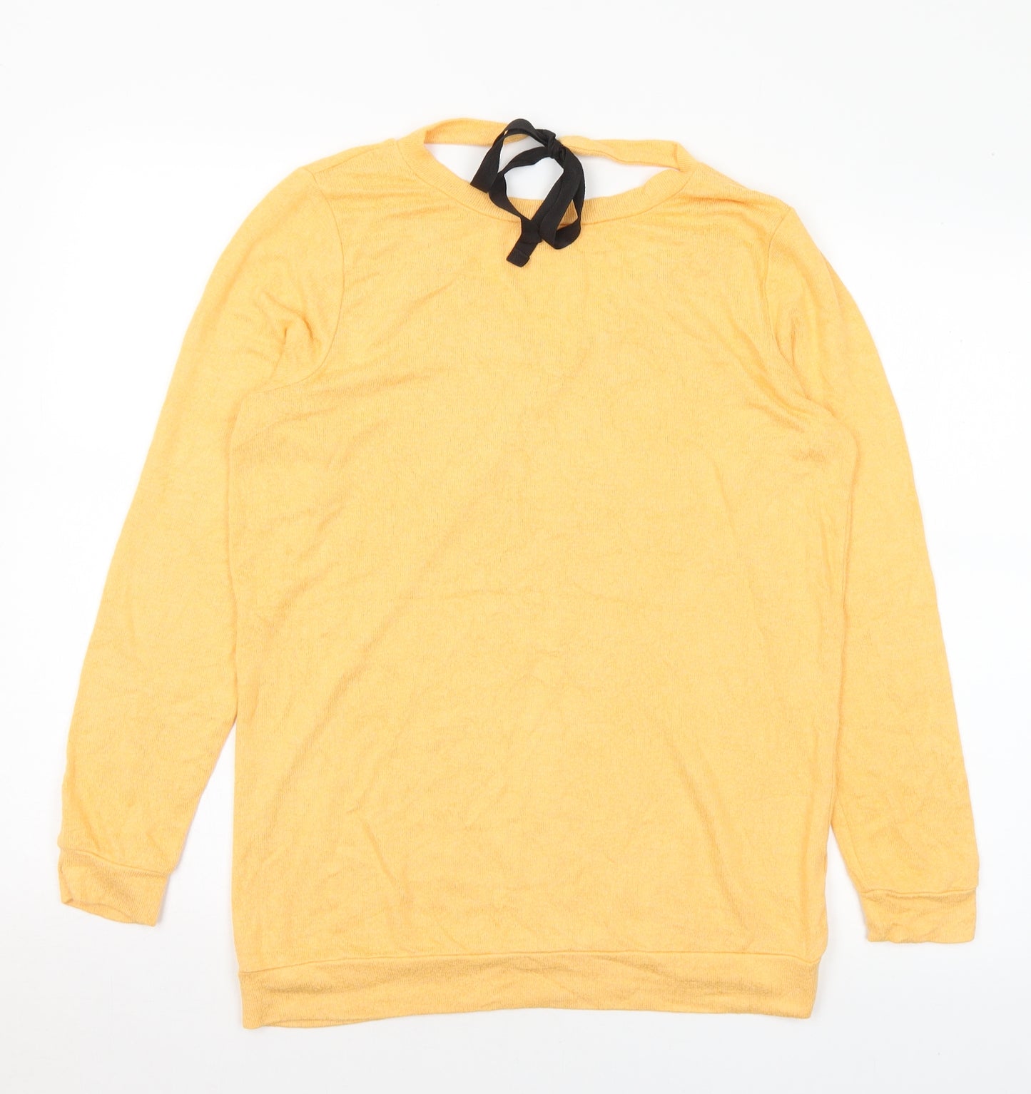 River Island Womens Orange V-Neck Viscose Pullover Jumper Size 10