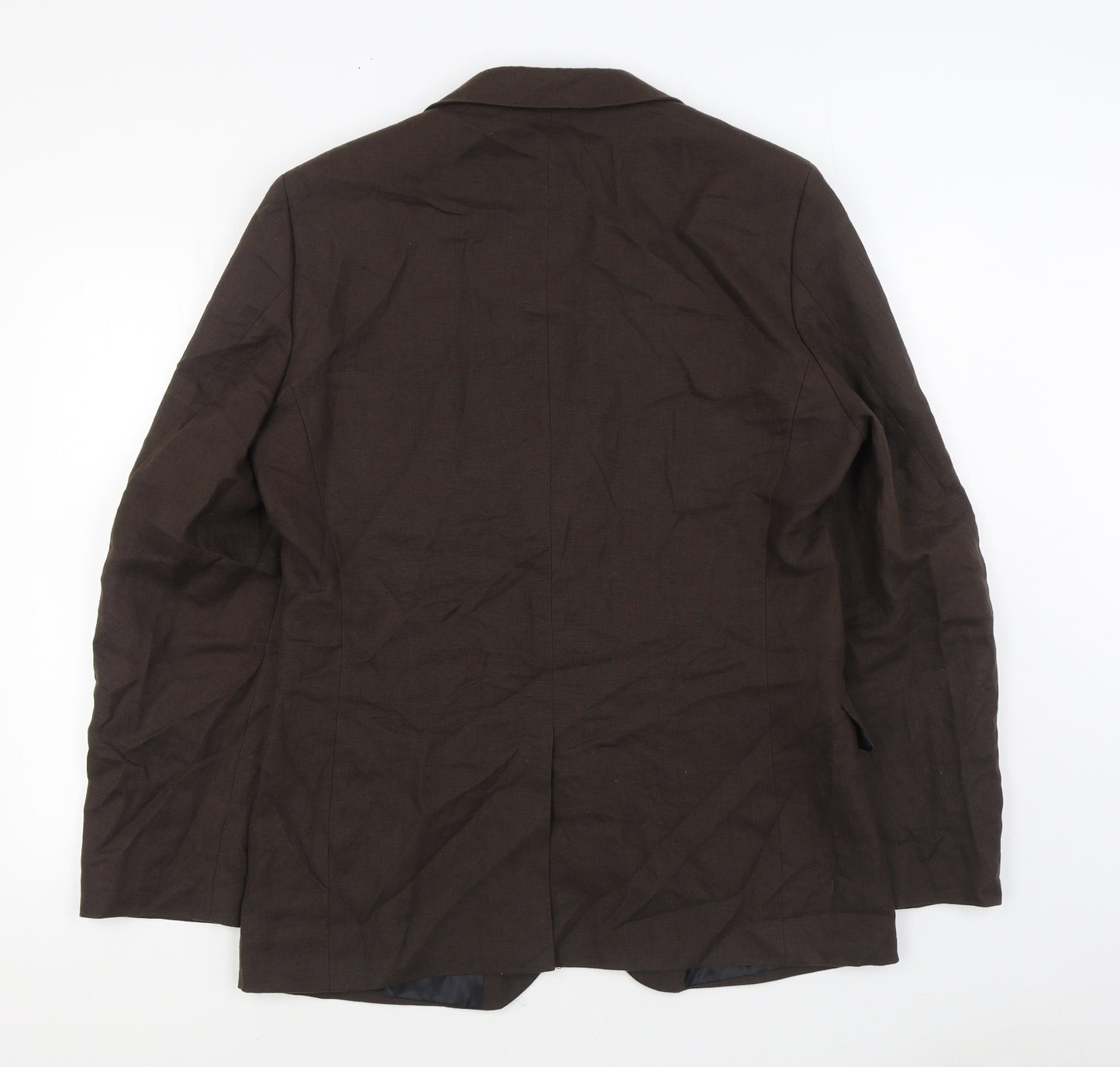 H&M Mens Brown Polyester Jacket Suit Jacket Size 42