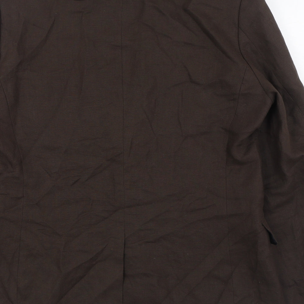 H&M Mens Brown Polyester Jacket Suit Jacket Size 42