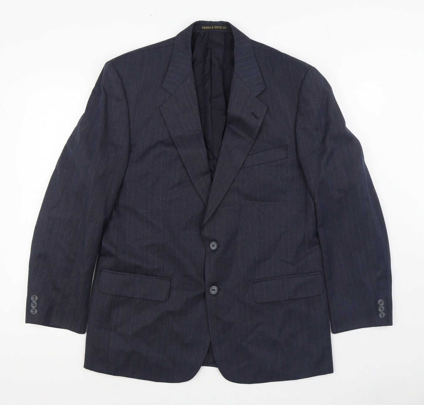 Marks and Spencer Mens Blue Wool Jacket Suit Jacket Size 40