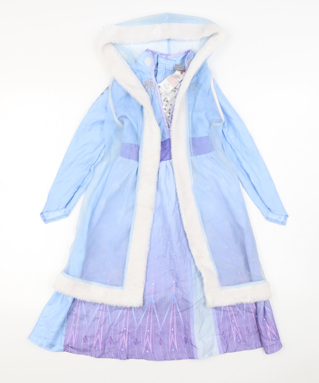 Disney Girls Blue Polyester A-Line Size 5-6 Years Round Neck Hook & Loop - Frozen 2