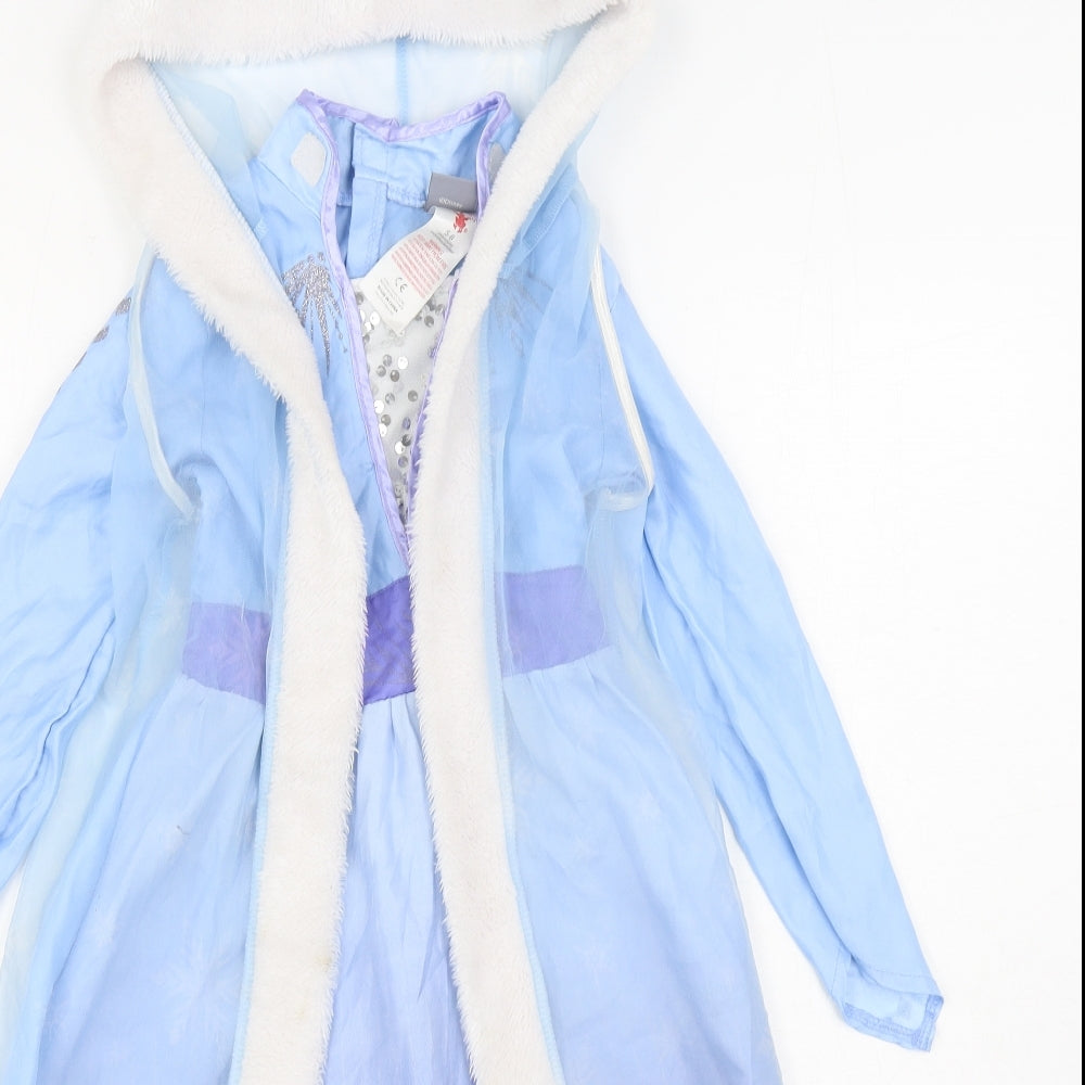 Disney Girls Blue Polyester A-Line Size 5-6 Years Round Neck Hook & Loop - Frozen 2