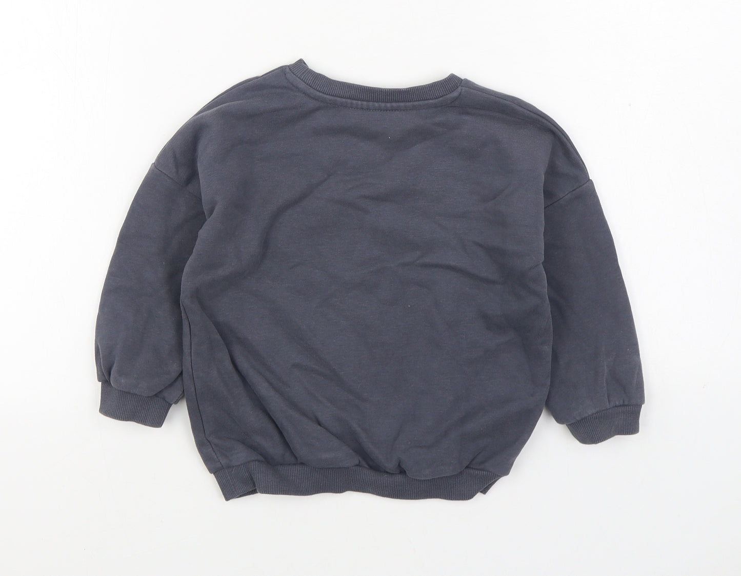 George Girls Grey Cotton Pullover Sweatshirt Size 2-3 Years Pullover