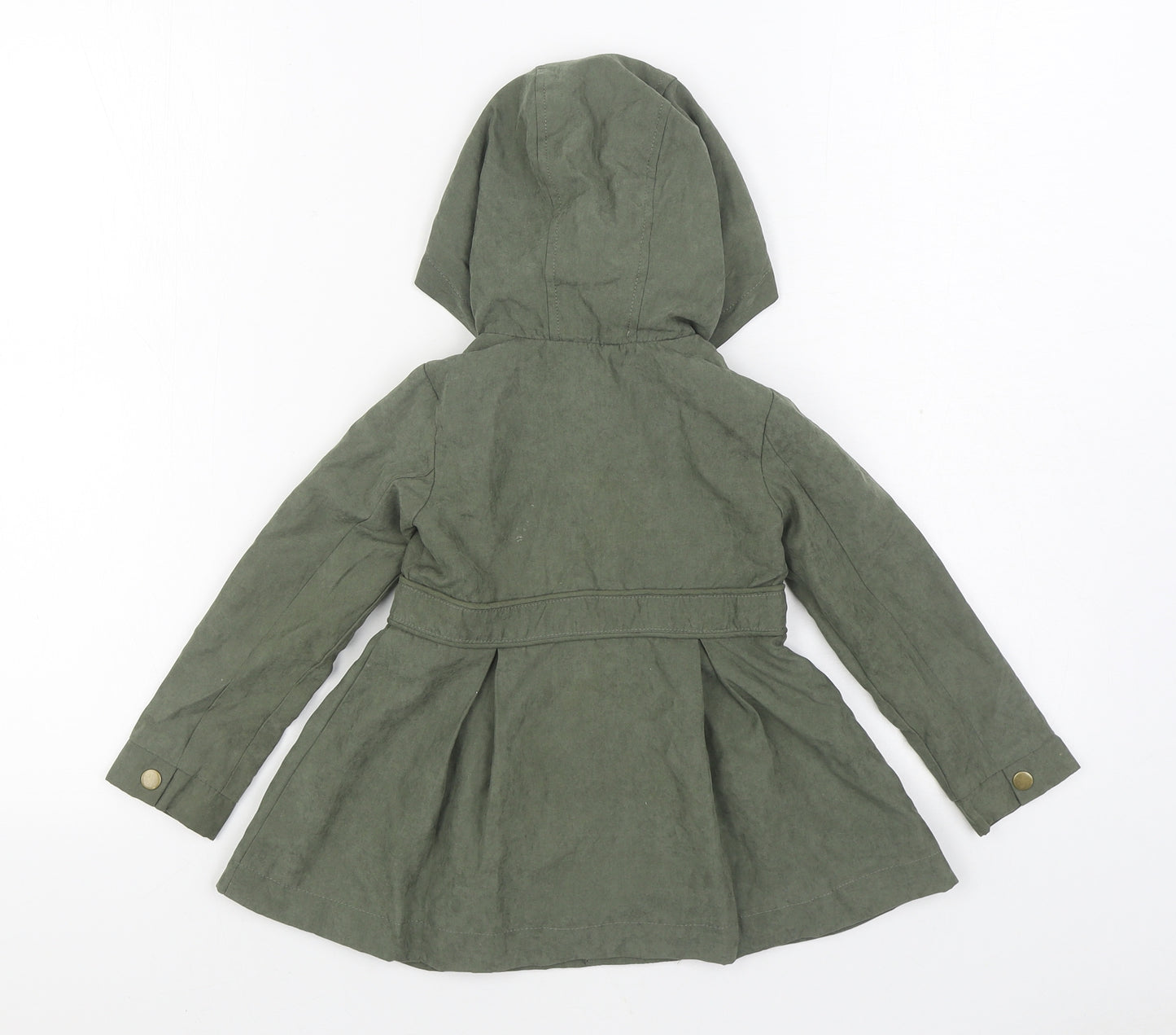 Tahari Girls Green Parka Coat Size 2 Years Button