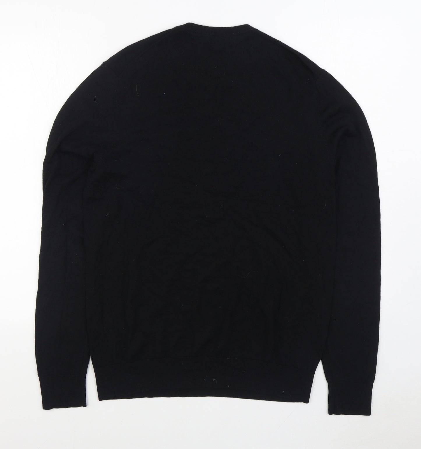 Uni Qlo Womens Black Round Neck Acrylic Pullover Jumper Size M