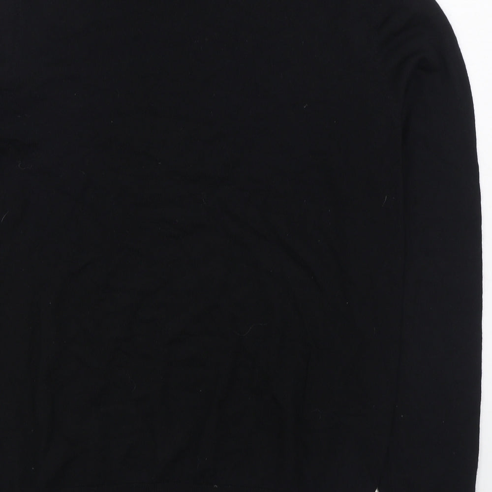 Uni Qlo Womens Black Round Neck Acrylic Pullover Jumper Size M