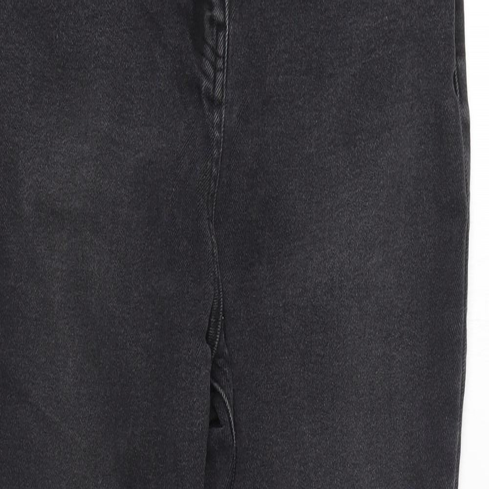 NEXT Womens Black Cotton Straight Jeans Size 16 L28 in Regular Zip