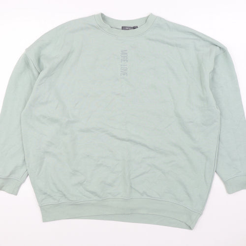 Primark Womens Green Cotton Pullover Sweatshirt Size M Pullover