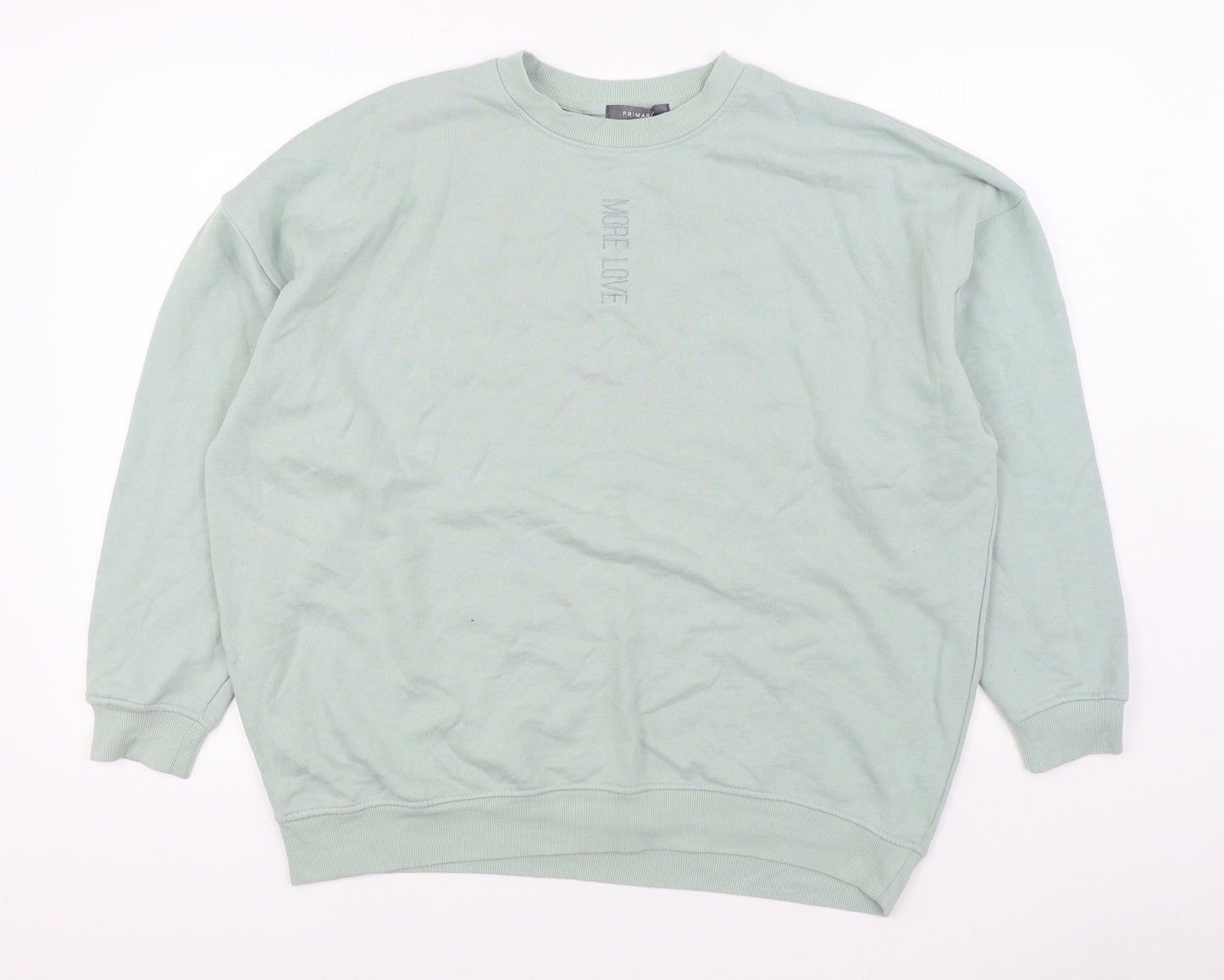 Primark Womens Green Cotton Pullover Sweatshirt Size M Pullover