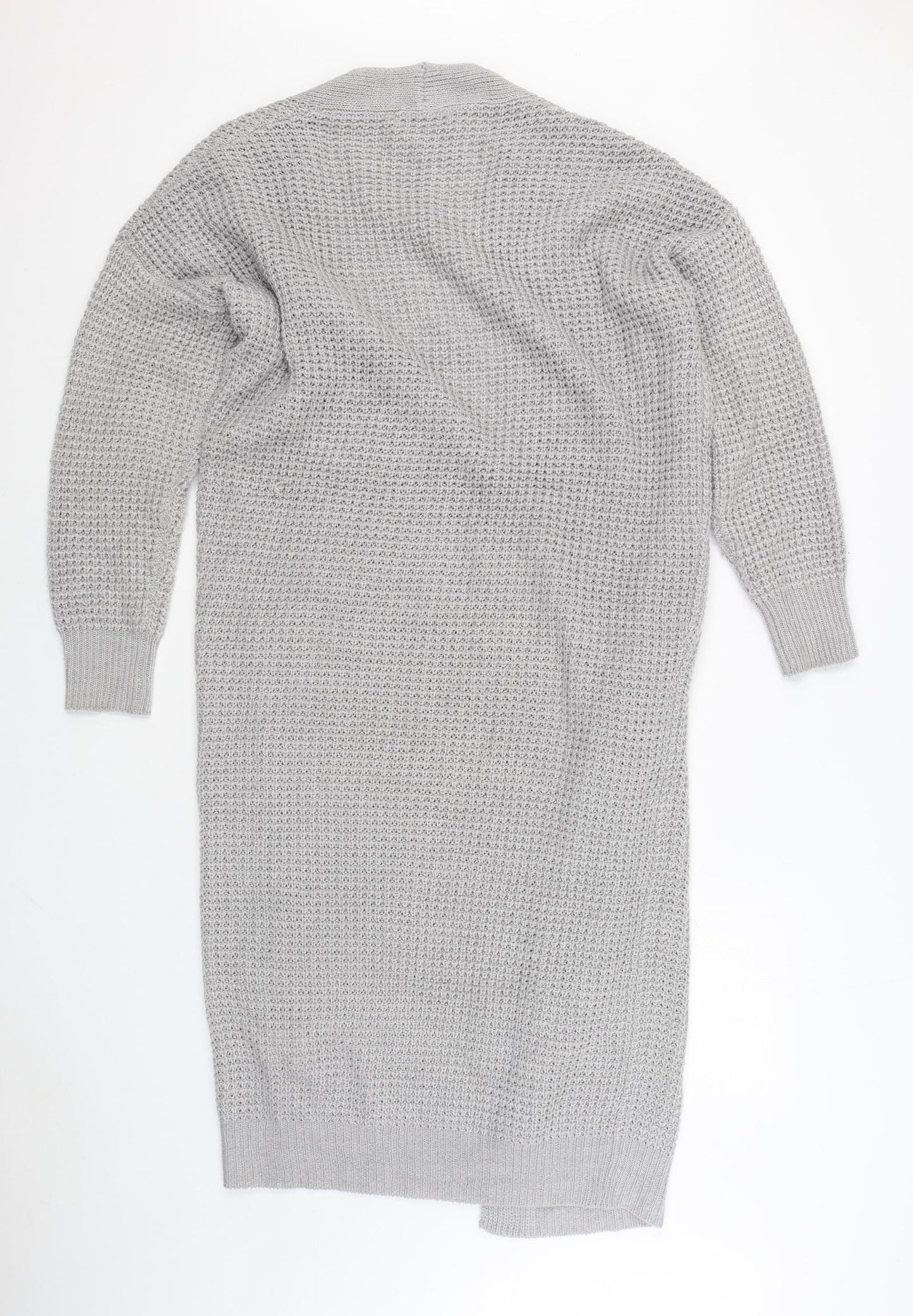 Missguided Womens Grey V-Neck Acrylic Cardigan Jumper Size 10