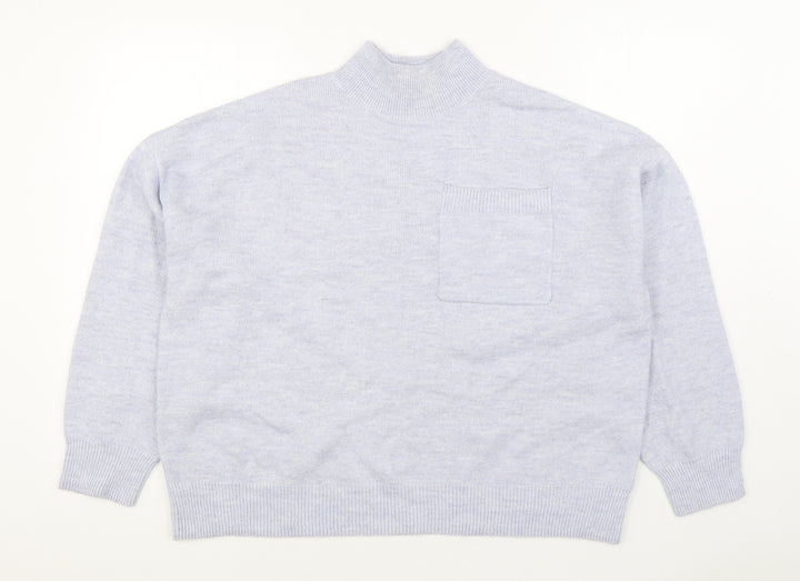 F&F Womens Blue Round Neck Polyester Pullover Jumper Size 14