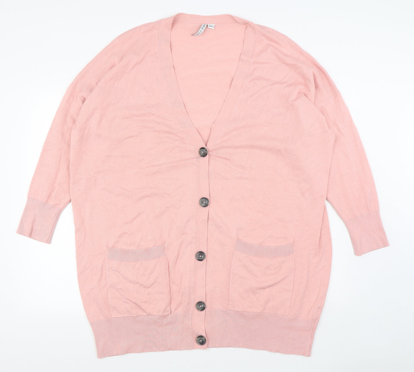 Capsule Womens Pink V-Neck Viscose Cardigan Jumper Size 24