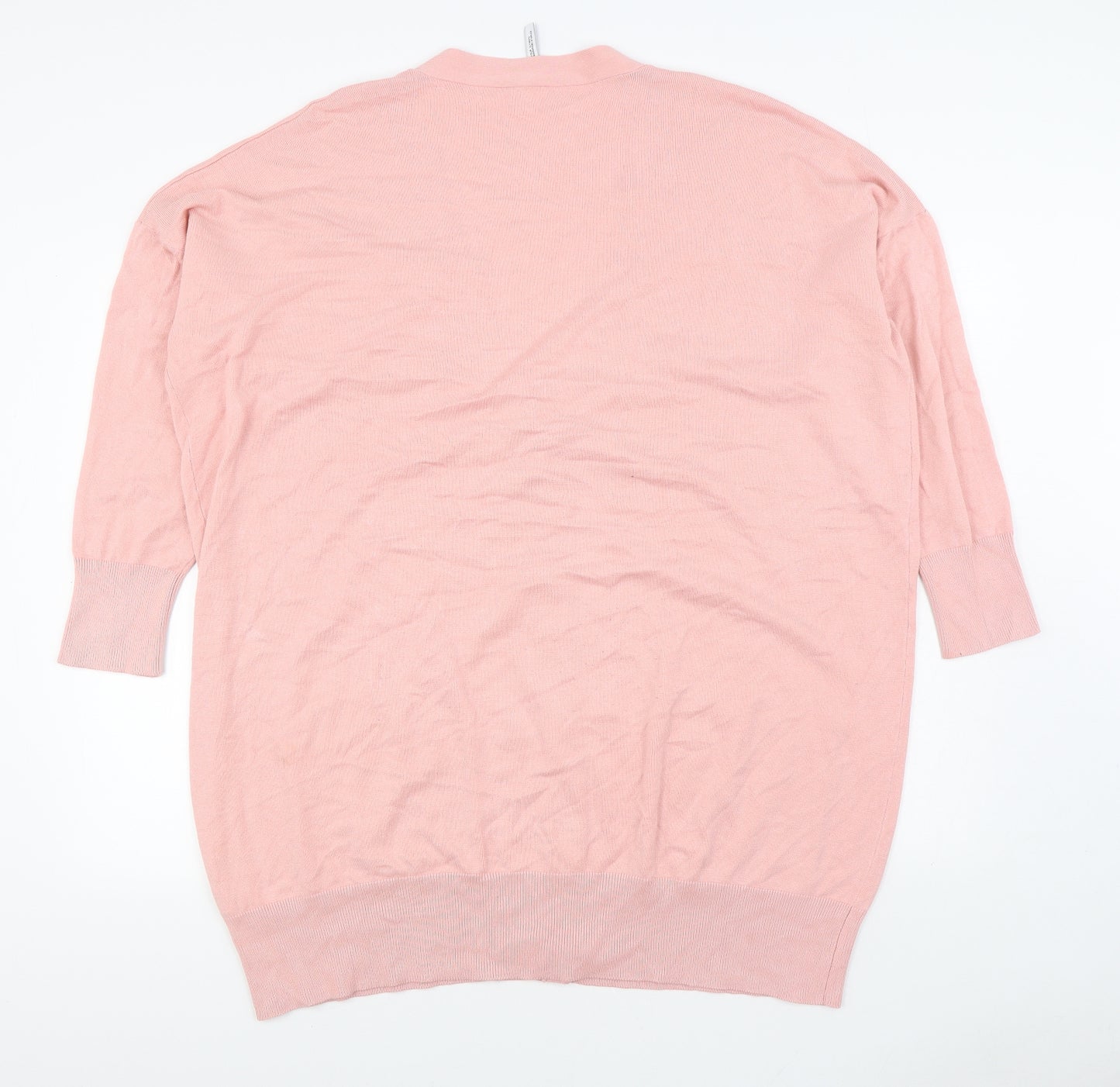 Capsule Womens Pink V-Neck Viscose Cardigan Jumper Size 24