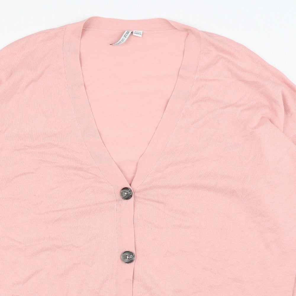 Capsule Womens Pink V-Neck Viscose Cardigan Jumper Size 24