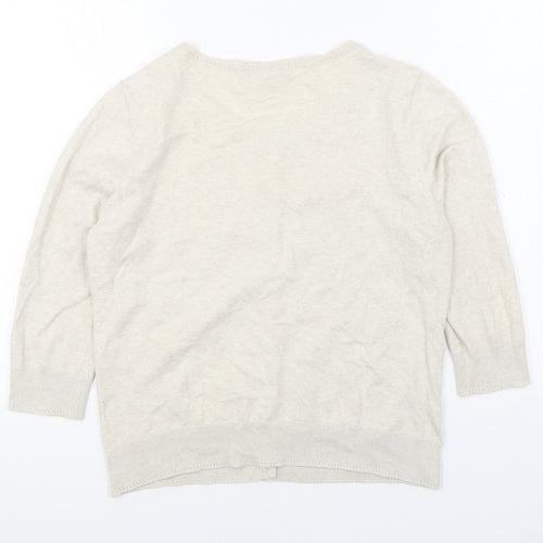 Dorothy Perkins Womens Beige Boat Neck Cotton Cardigan Jumper Size 16