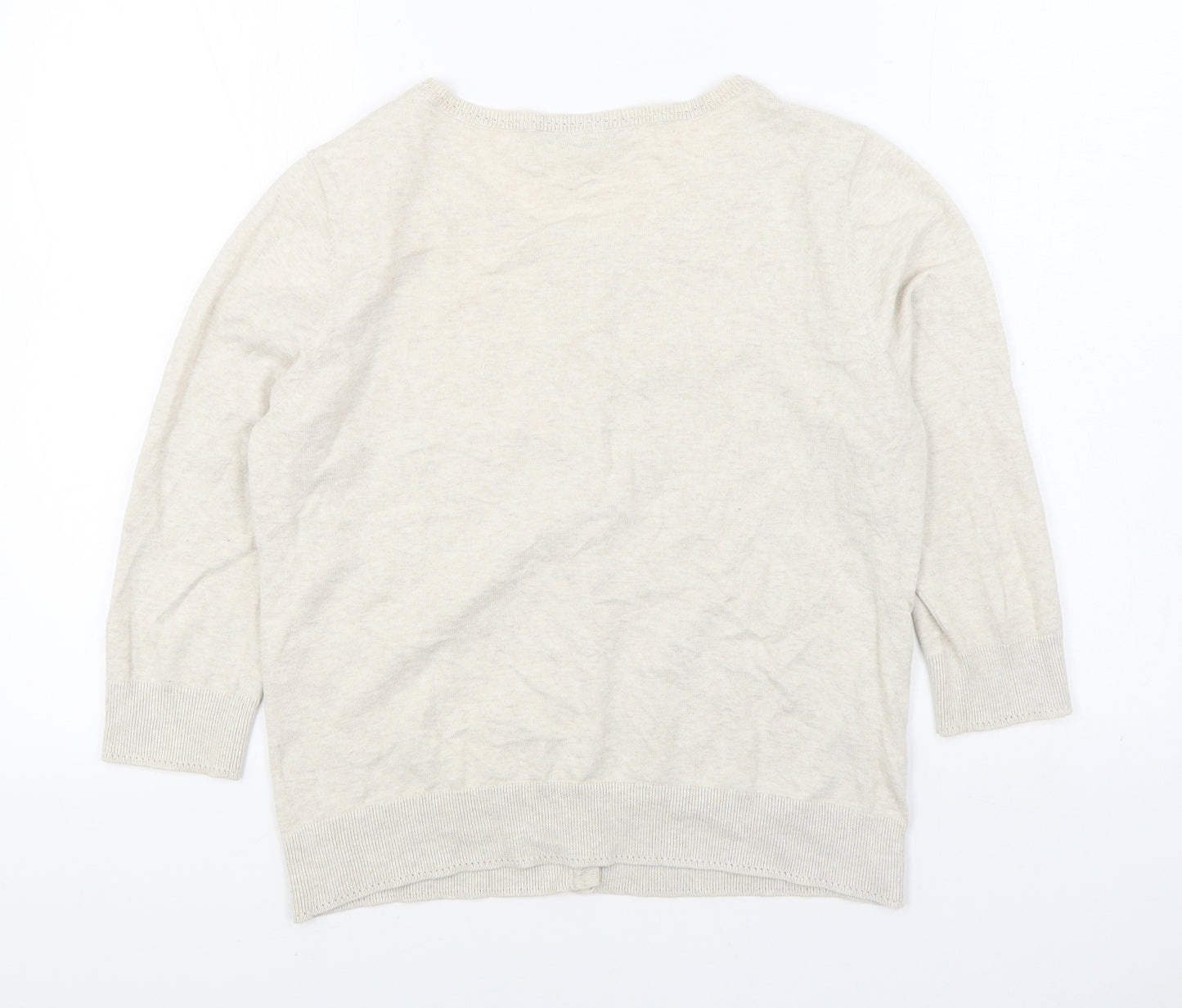 Dorothy Perkins Womens Beige Boat Neck Cotton Cardigan Jumper Size 16
