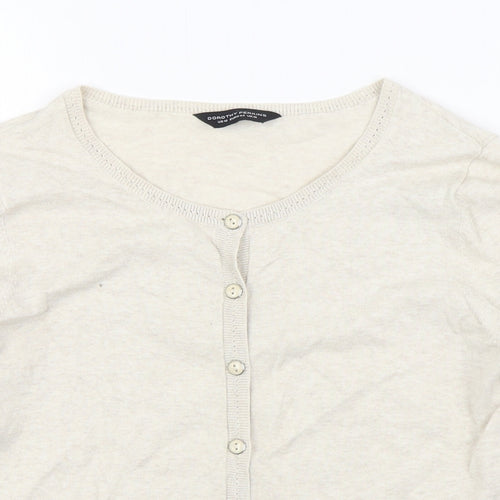 Dorothy Perkins Womens Beige Boat Neck Cotton Cardigan Jumper Size 16