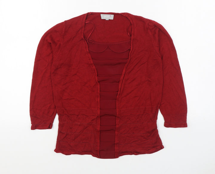 Per Una Womens Red Scoop Neck Viscose Pullover Jumper Size 8