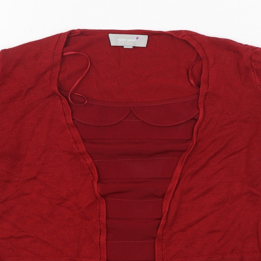 Per Una Womens Red Scoop Neck Viscose Pullover Jumper Size 8