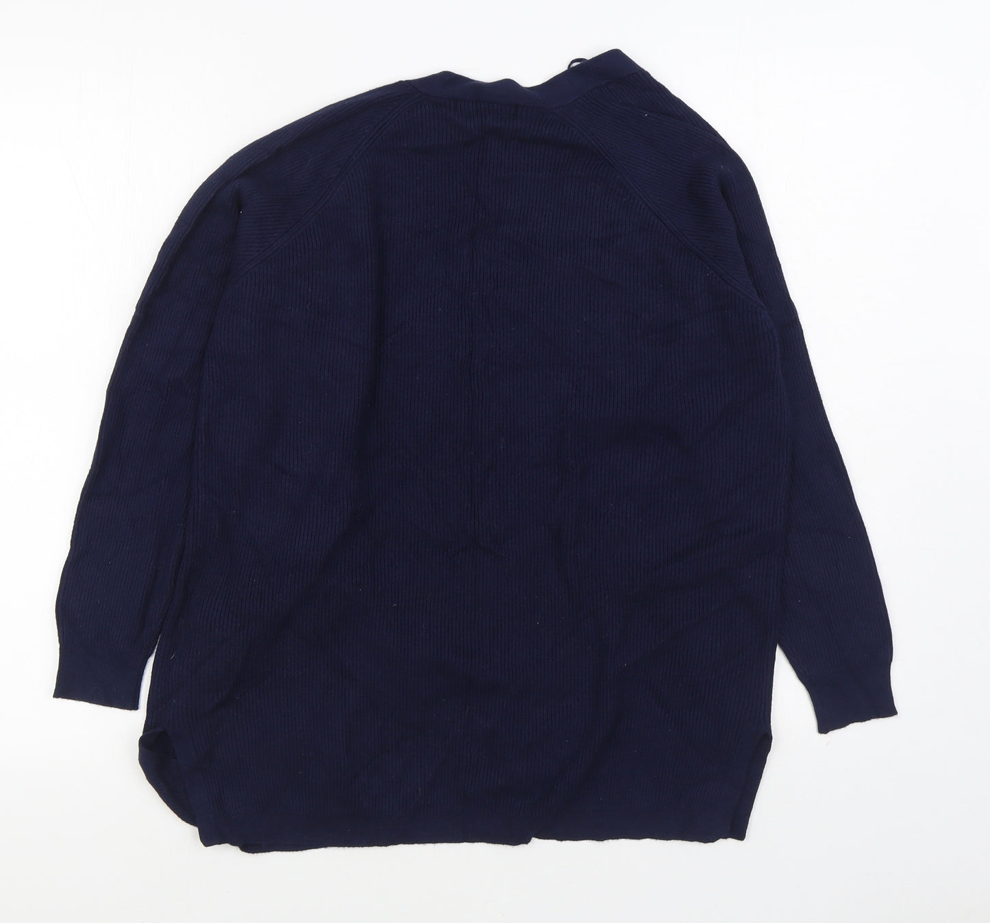 Marks and Spencer Womens Blue V-Neck Viscose Cardigan Jumper Size M