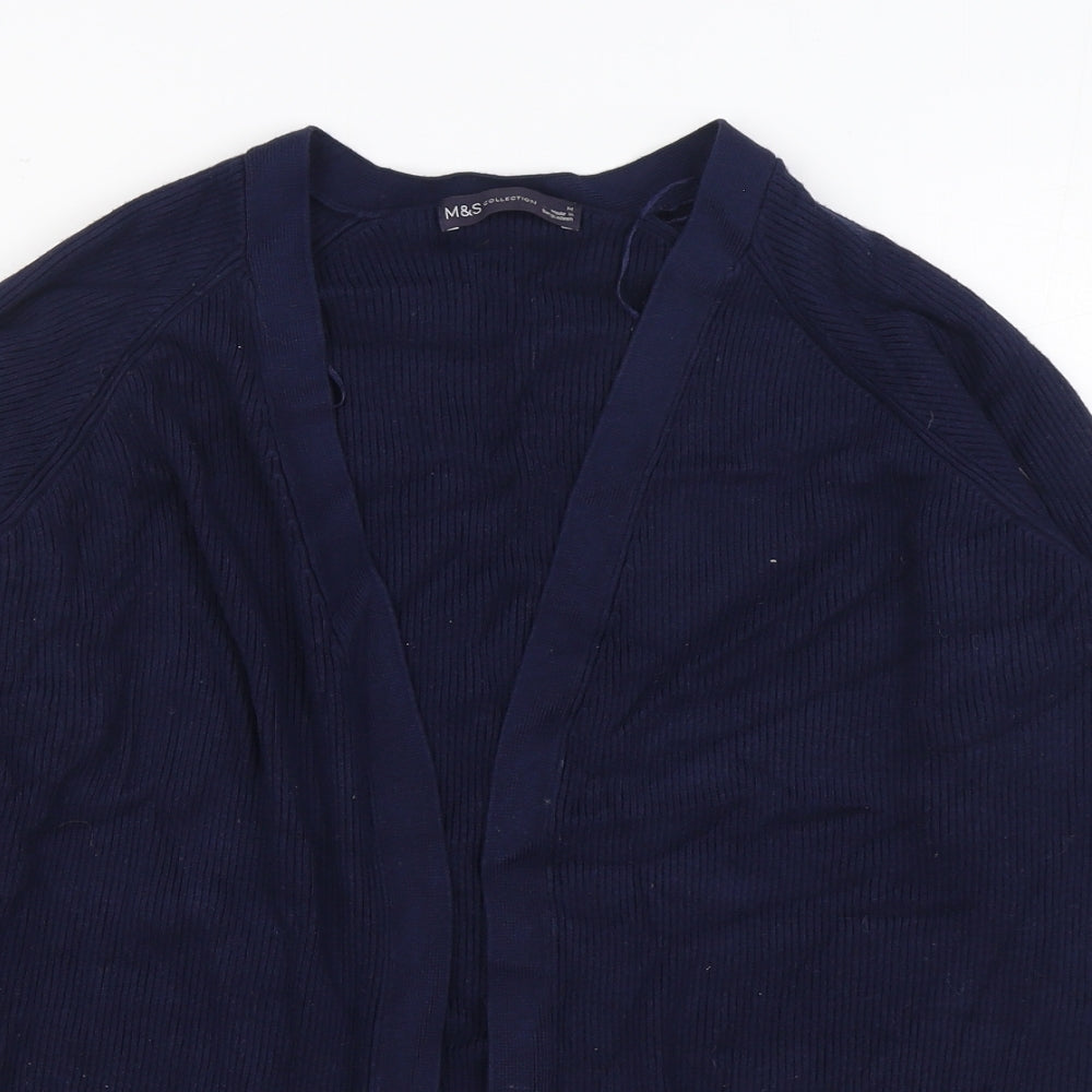 Marks and Spencer Womens Blue V-Neck Viscose Cardigan Jumper Size M