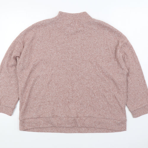 TU Womens Pink Round Neck Polyester Pullover Jumper Size 16