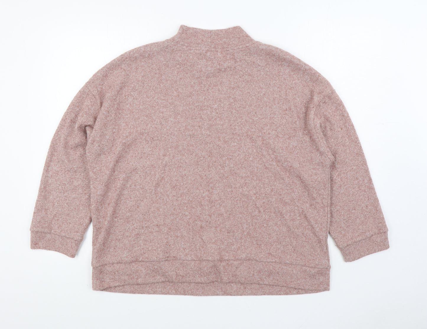 TU Womens Pink Round Neck Polyester Pullover Jumper Size 16