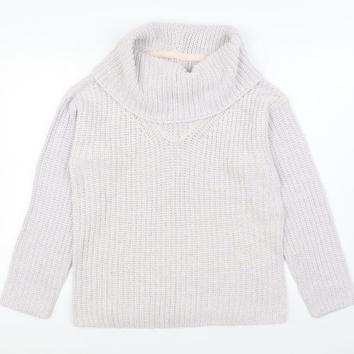 Avenue Womens Blue Roll Neck Acrylic Pullover Jumper Size 16