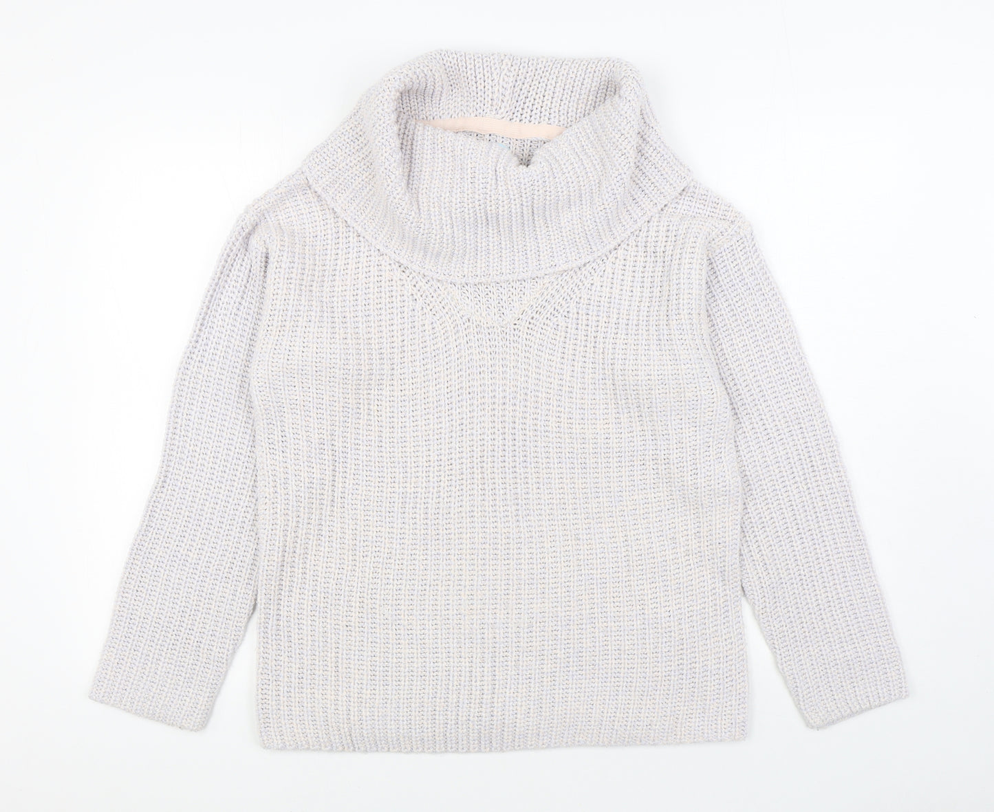 Avenue Womens Blue Roll Neck Acrylic Pullover Jumper Size 16