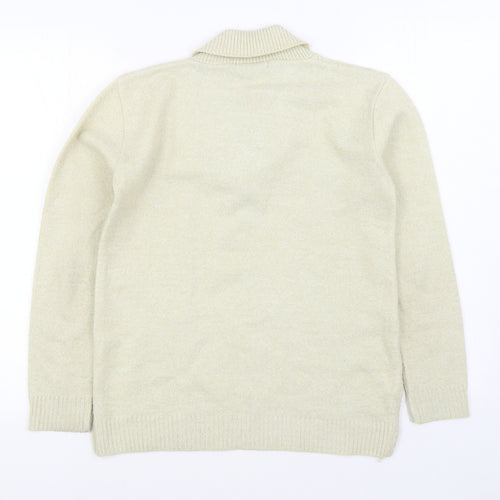 Pure & Natural Womens Beige V-Neck Acrylic Pullover Jumper Size S
