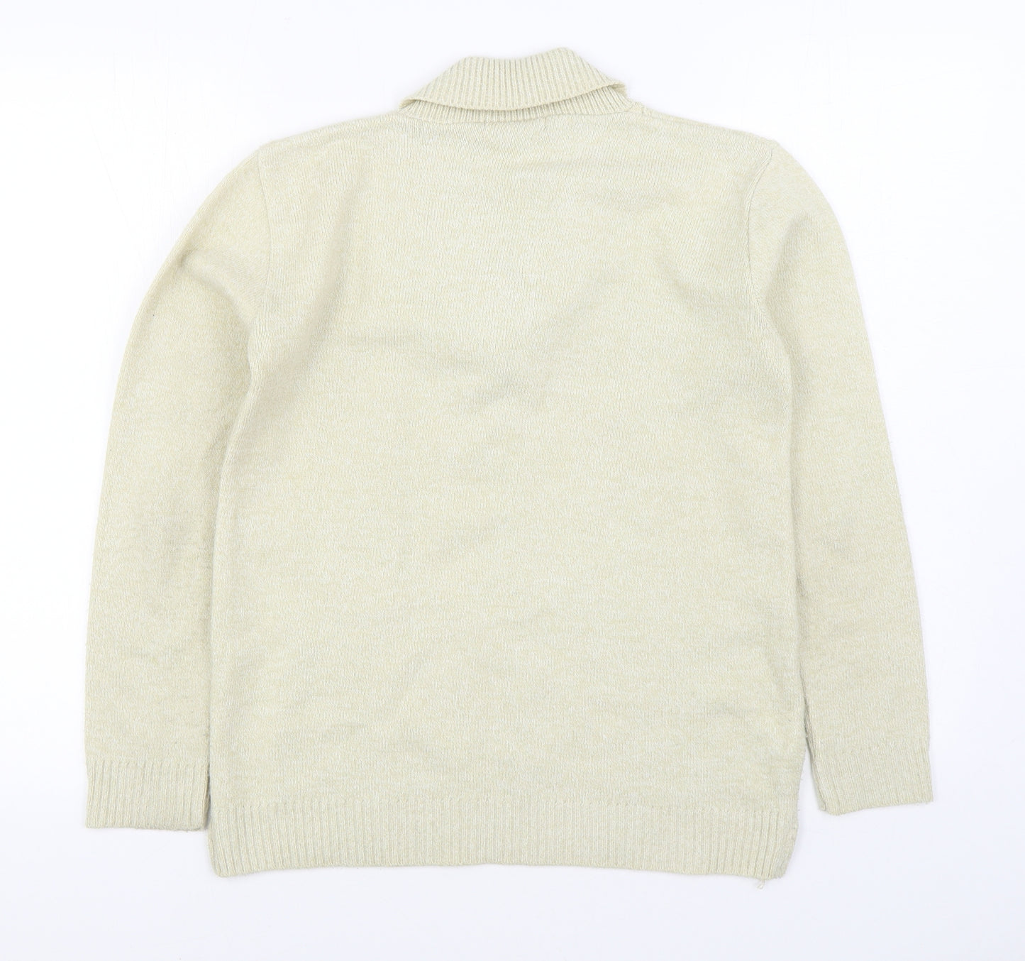 Pure & Natural Womens Beige V-Neck Acrylic Pullover Jumper Size S