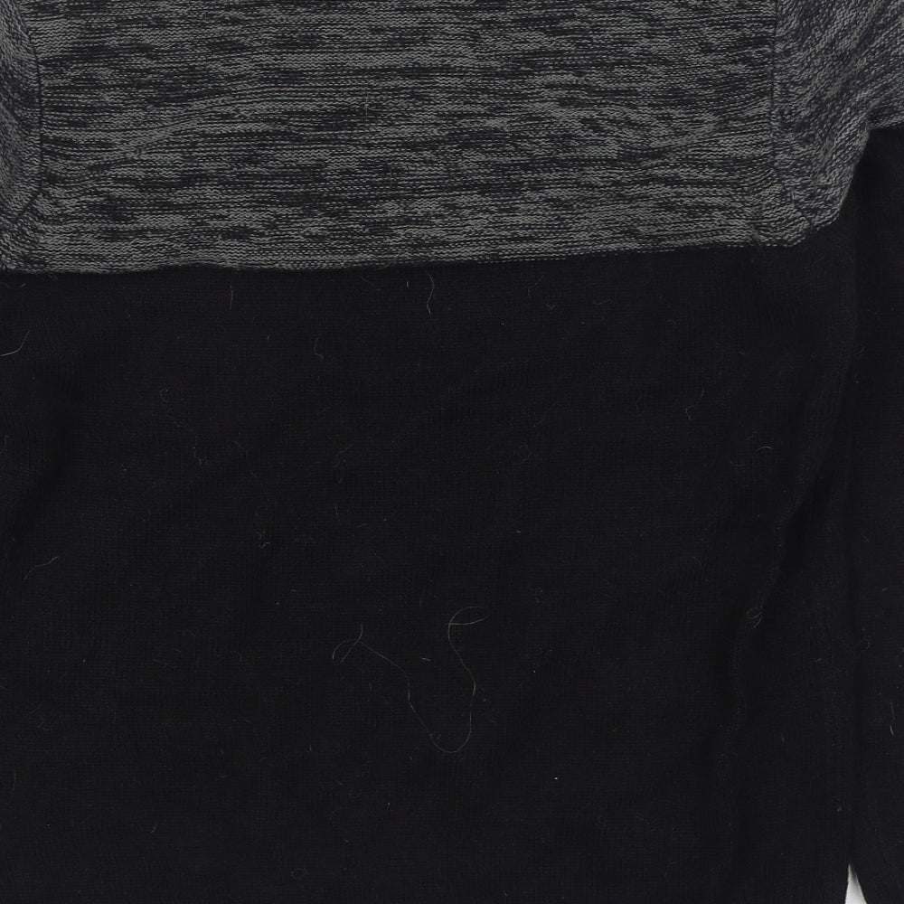 Pep&Co Mens Black Round Neck Acrylic Pullover Jumper Size M