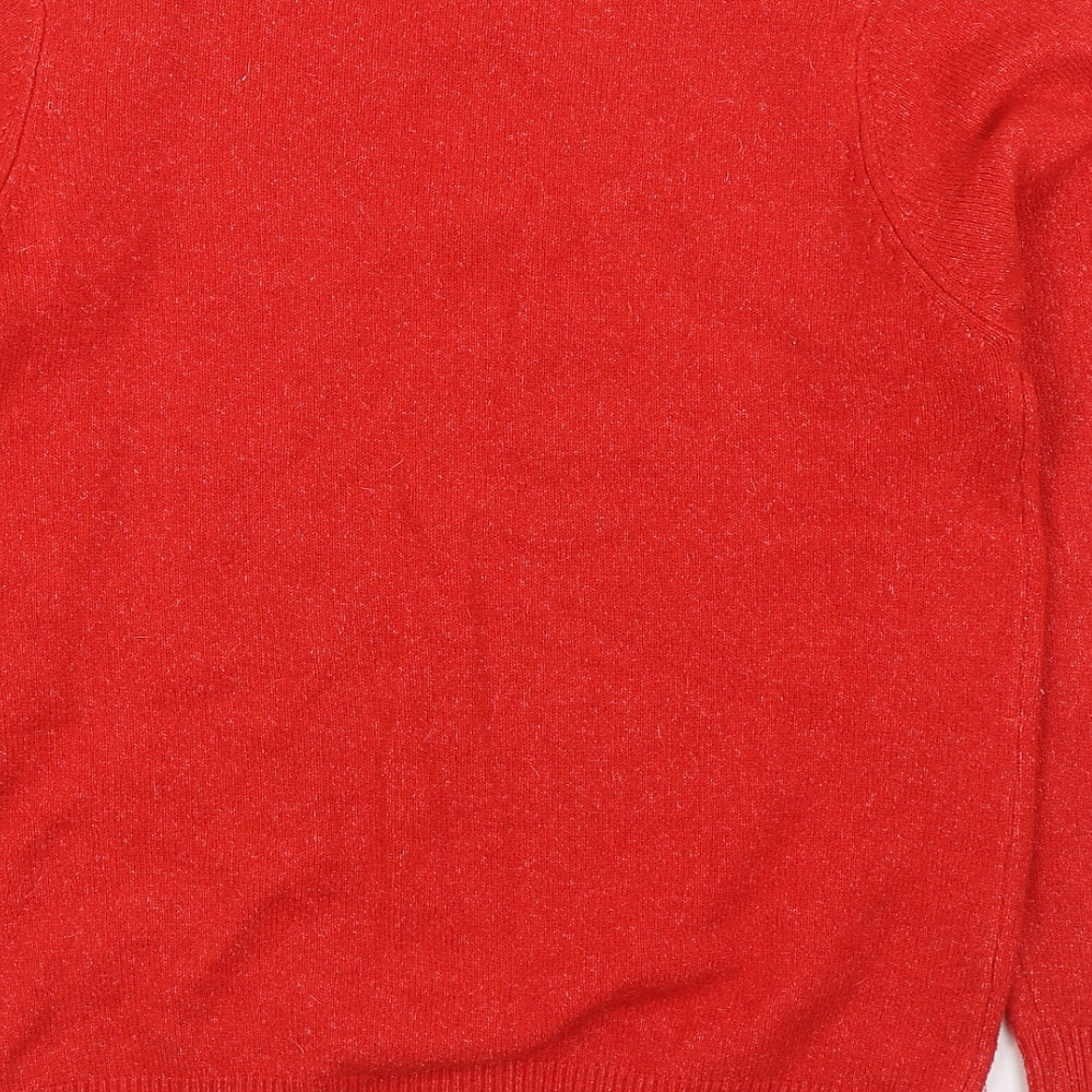 F&F Womens Red Round Neck Polyester Pullover Jumper Size 14 - Christmas