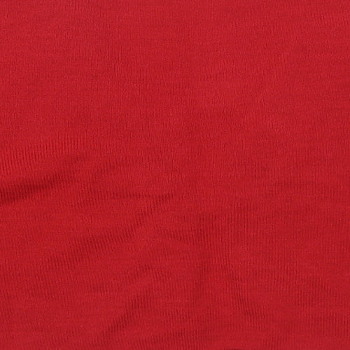 Changes By Together Womens Red V-Neck Acrylic Cardigan Jumper Size 12