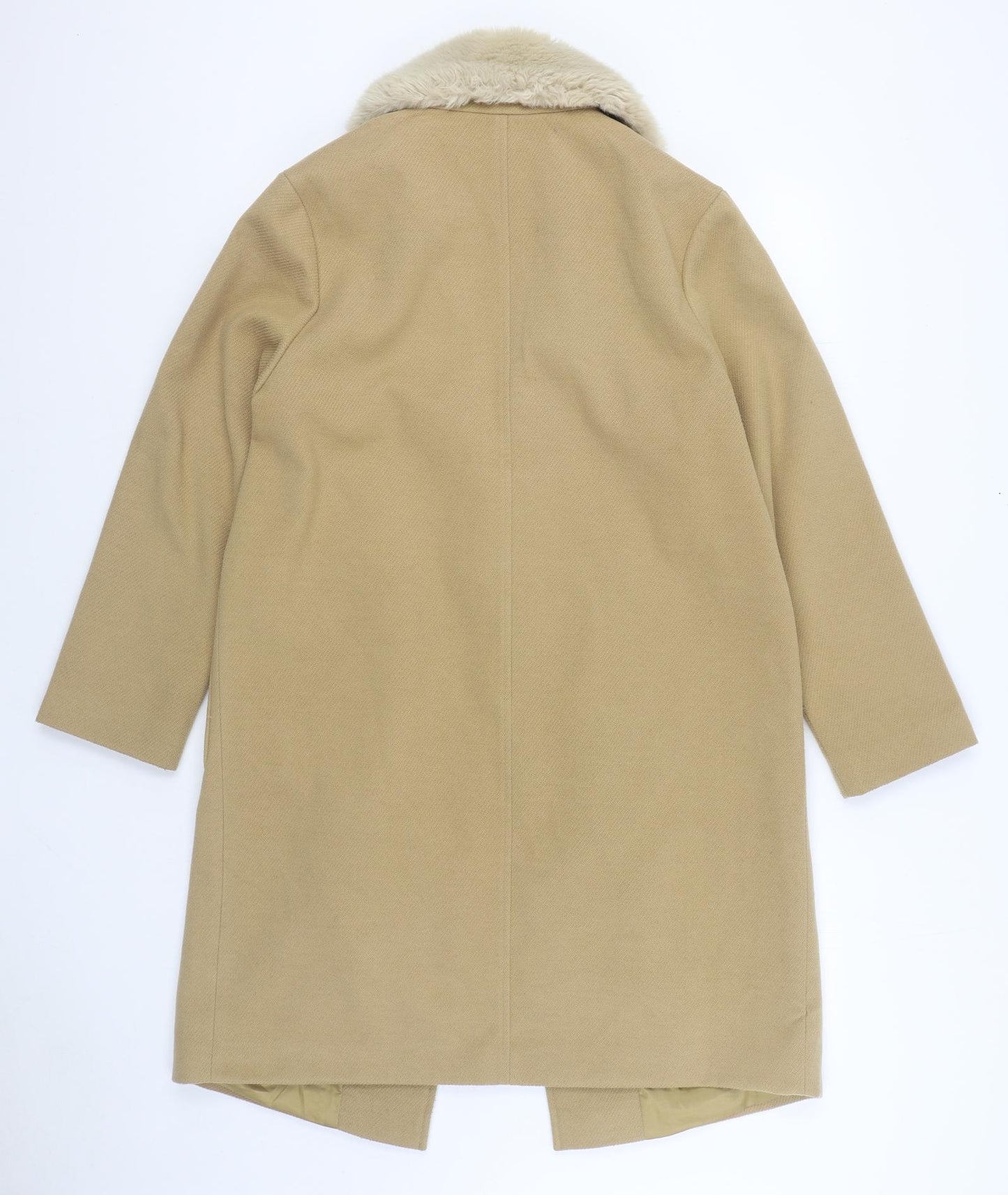 New Look Womens Brown Overcoat Coat Size 14 Button