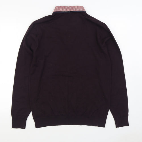 NEXT Womens Red Collared Cotton Pullover Jumper Size L