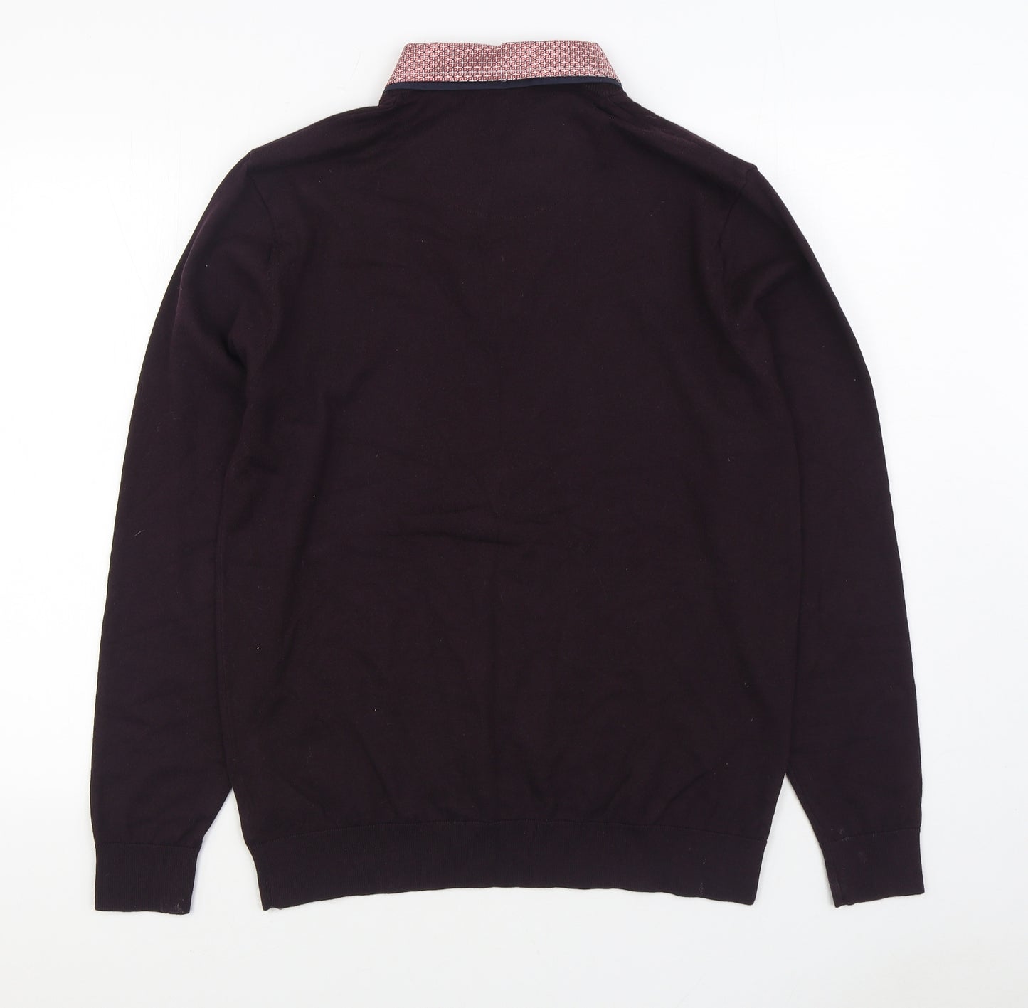 NEXT Womens Red Collared Cotton Pullover Jumper Size L
